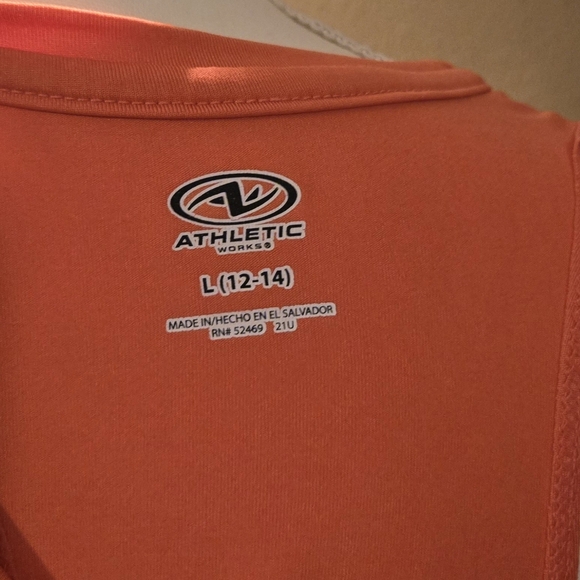 TWO - Athletic Works T back tanks, one purple and orange. Size Large - Picture 6 of 6